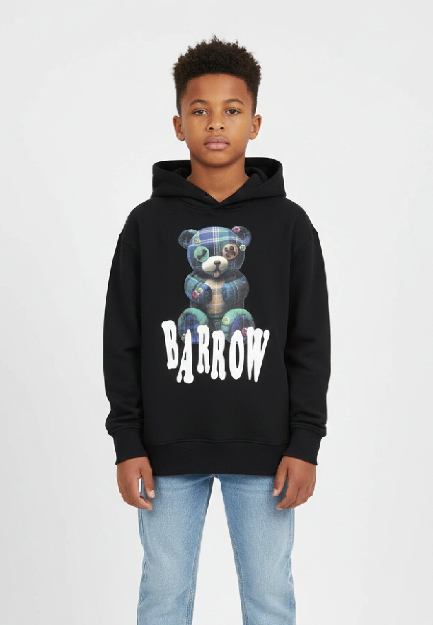 Barrow Felpa Nero Bambino In Cotone Con Cappuccio Uso Sportivo AI25