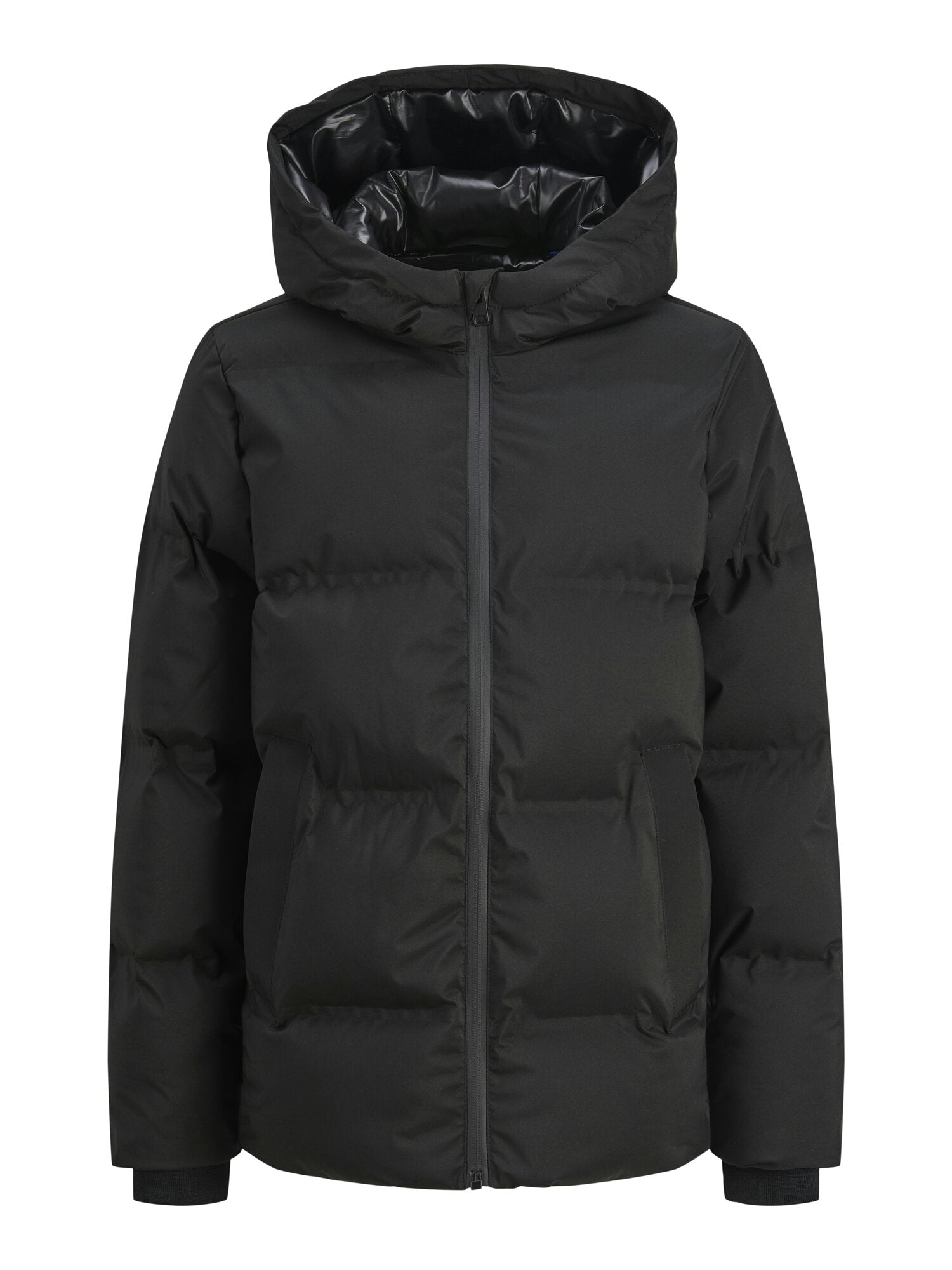 Jack & Jones Junior Giubbotto Nero Bambino In Nylon Con Cappuccio Invernale