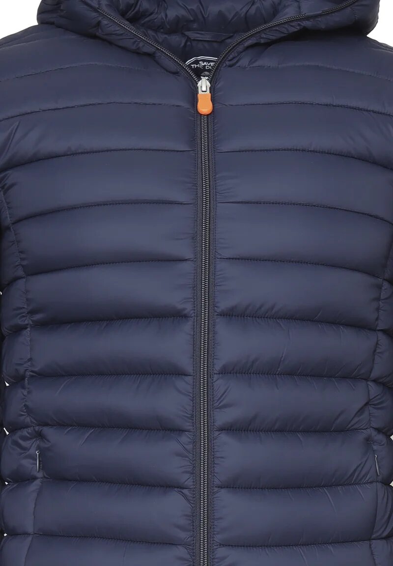 Save The Duck Giubbotto Bambino Blu Cobalto In Nylon Con Cappuccio Sportivo A