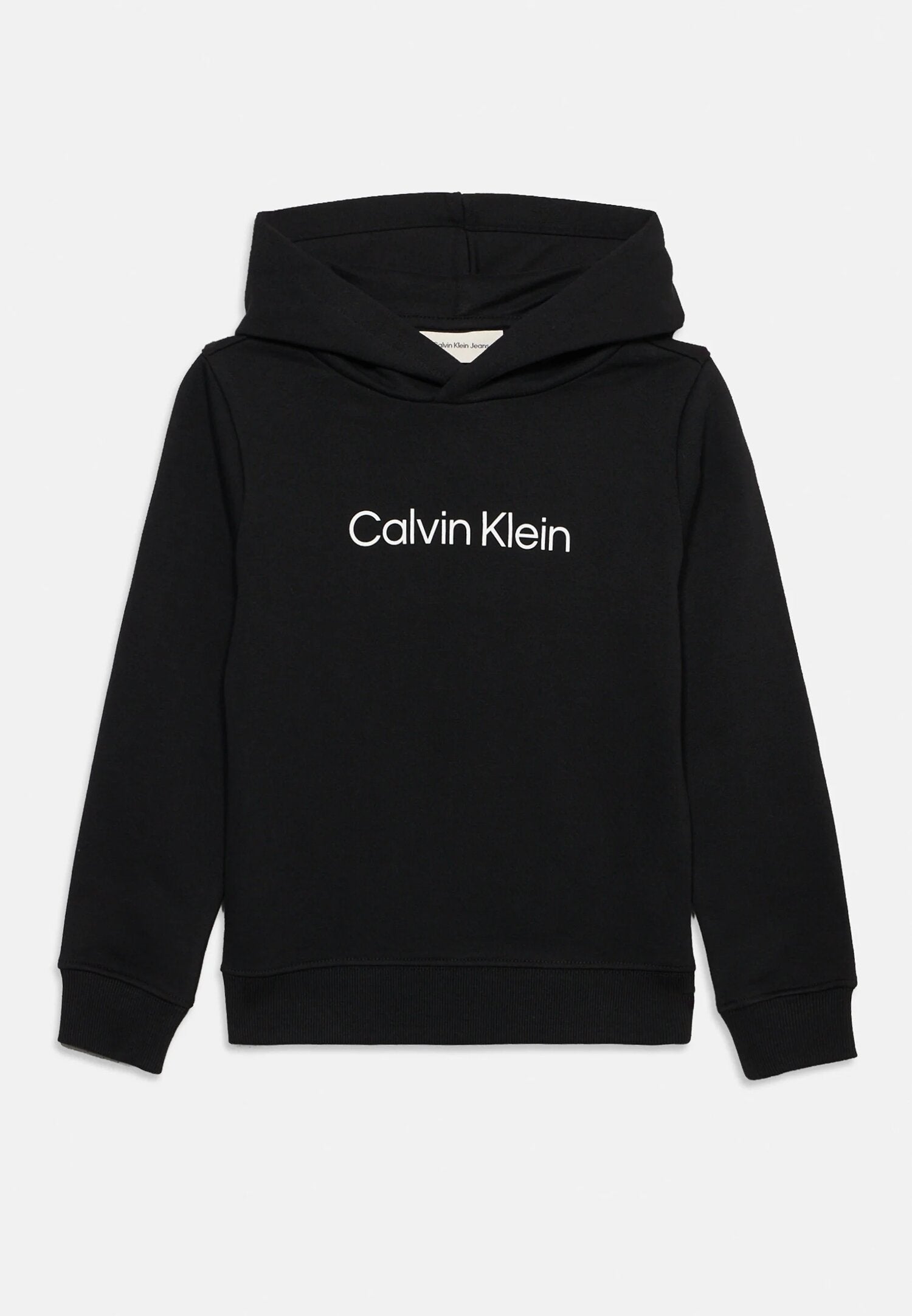 Calvin Klein Felpa Nera Con Cappuccio Logo Centrale Bambino LV1CKTJB09BEH_