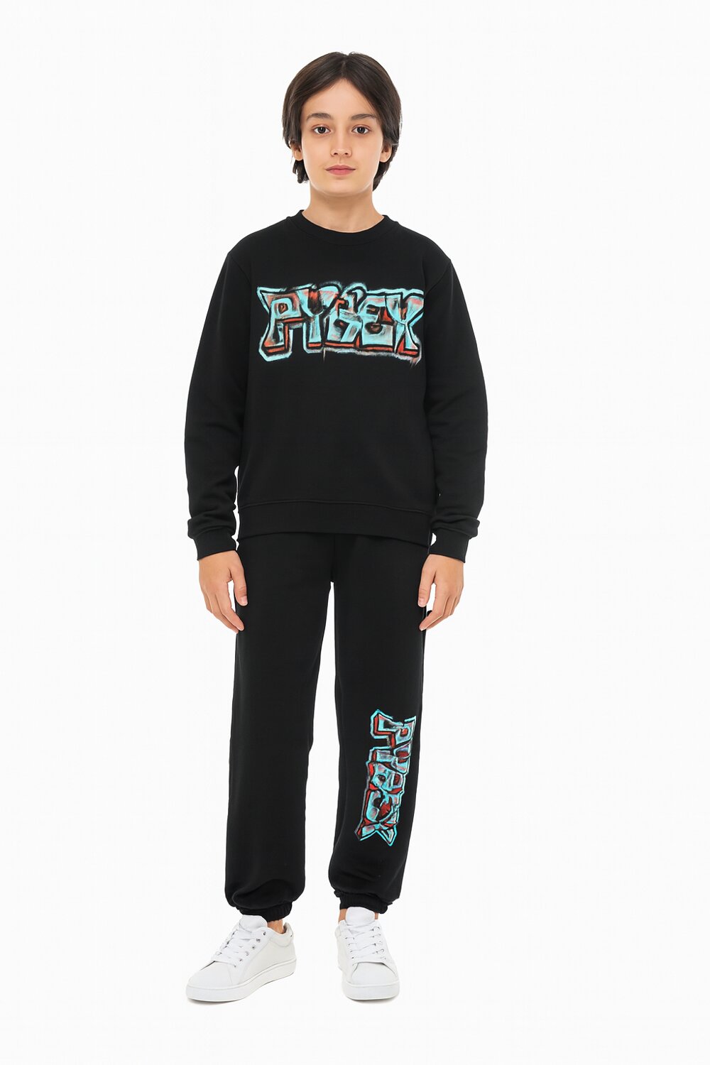 Pyrex completo felpa e pantaloni nero bambino 100% cotone