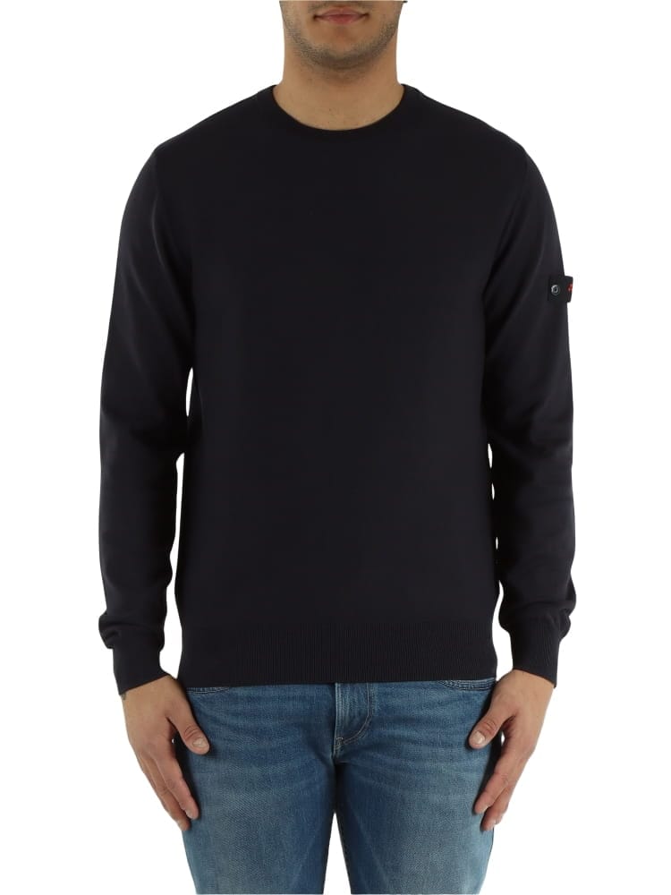 Peuterey maglia blu navy uomo logo sul braccio