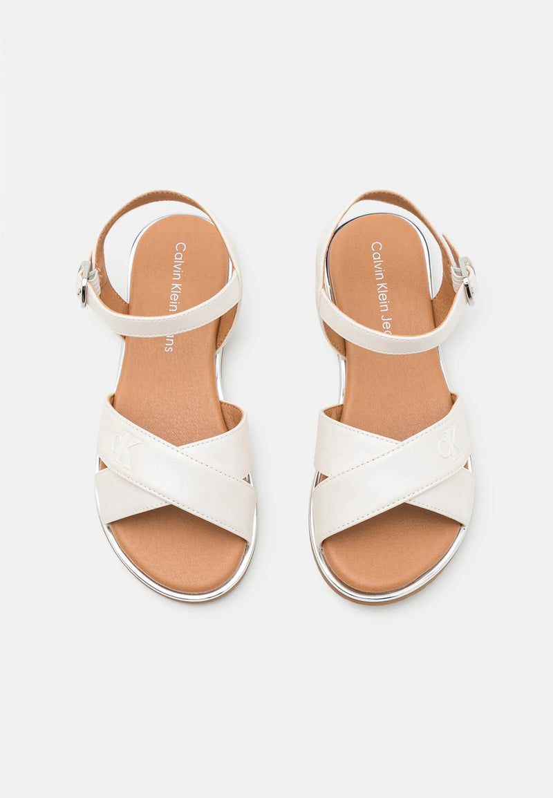 Calvin Klein Jeans Girls Spring Summer 2025 White Elegant Sandals - WHITE | CammarataMode