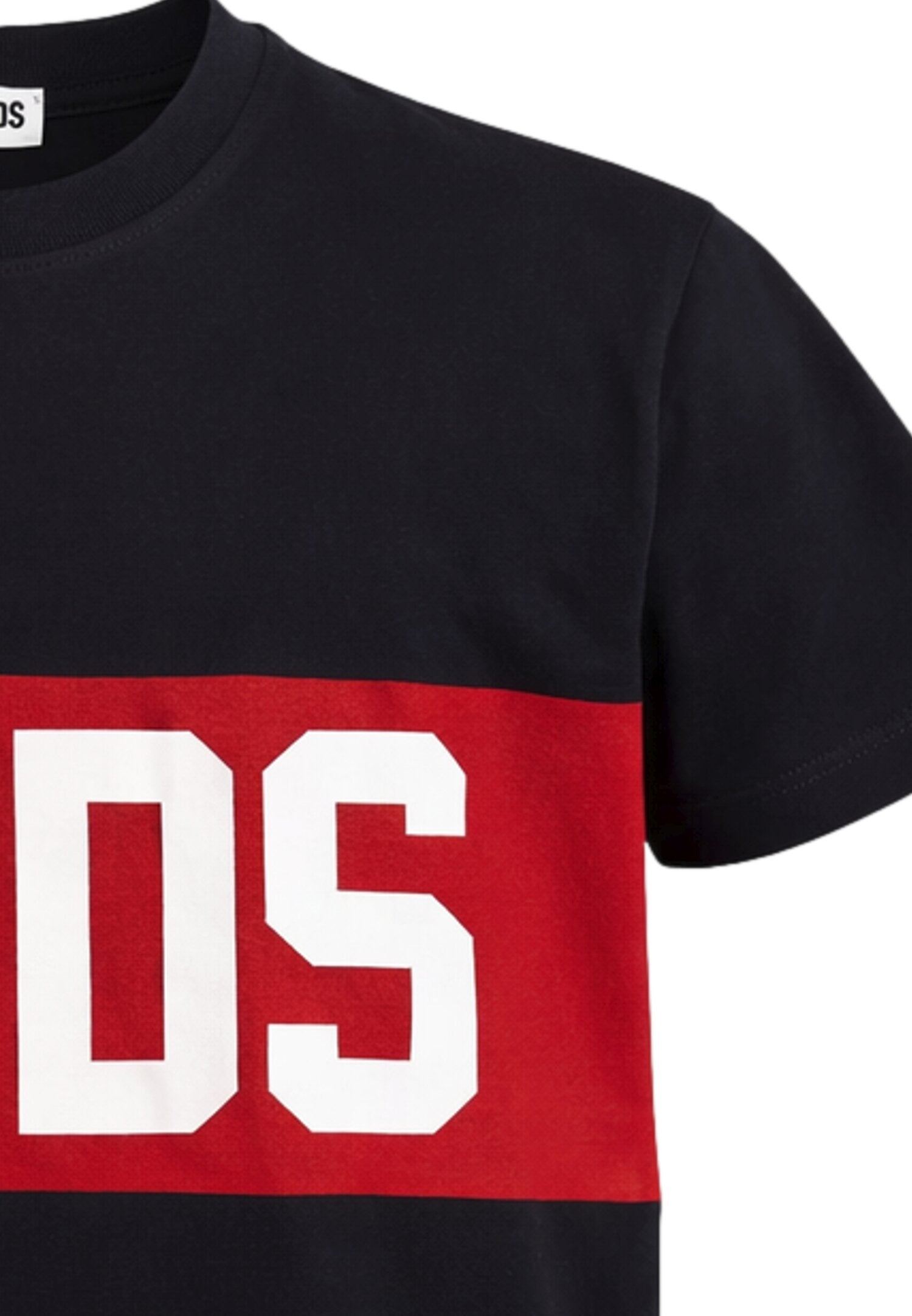 Gcds t-Shirt Nero-Rosso Bambino Ragazzo Girocollo Sportivo In Cotone 745907