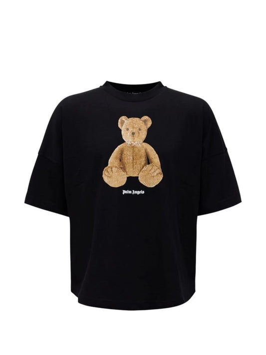 Palm Angels tshirt nera donna maxi logo