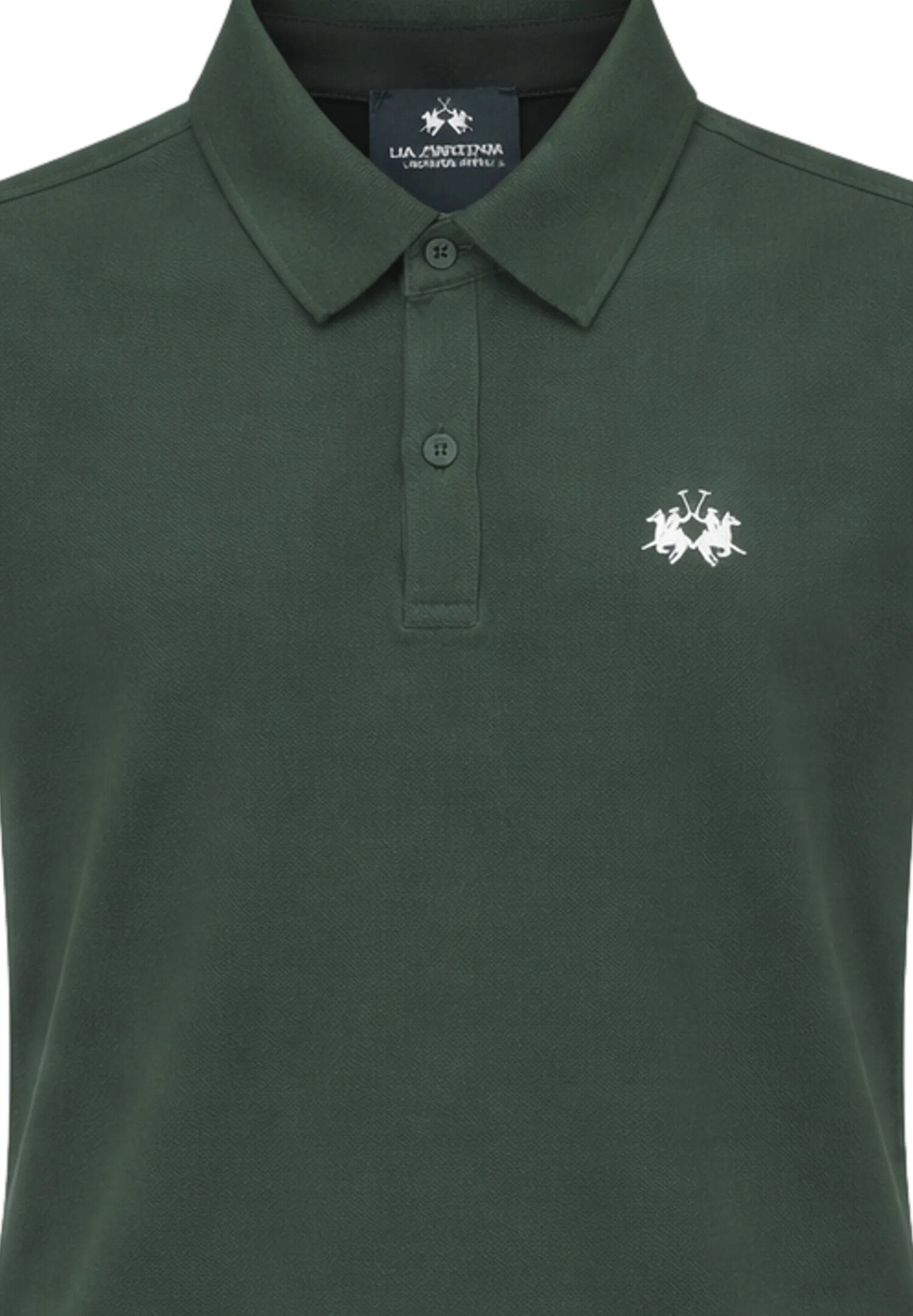 La Martina Polo Verde Scuro Con Logo Piccolo Bambino MAB0016_