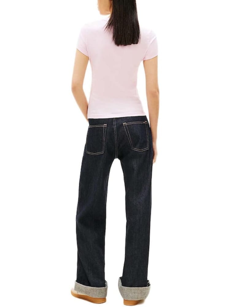Tommy Jeans tshirt rosa donna maxi logo