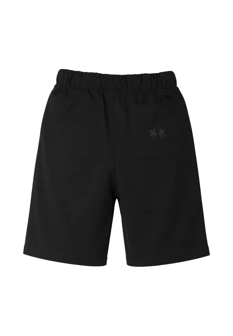 La Martina Completo Con Tshirt Bianca Bermuda Nero Bambino MAB0033_