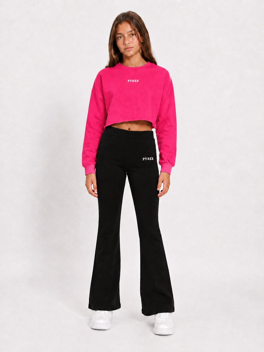 Pyrex Completo Fucsia Felpa/leggings Bambina Girocollo 26EPK46071+46106_