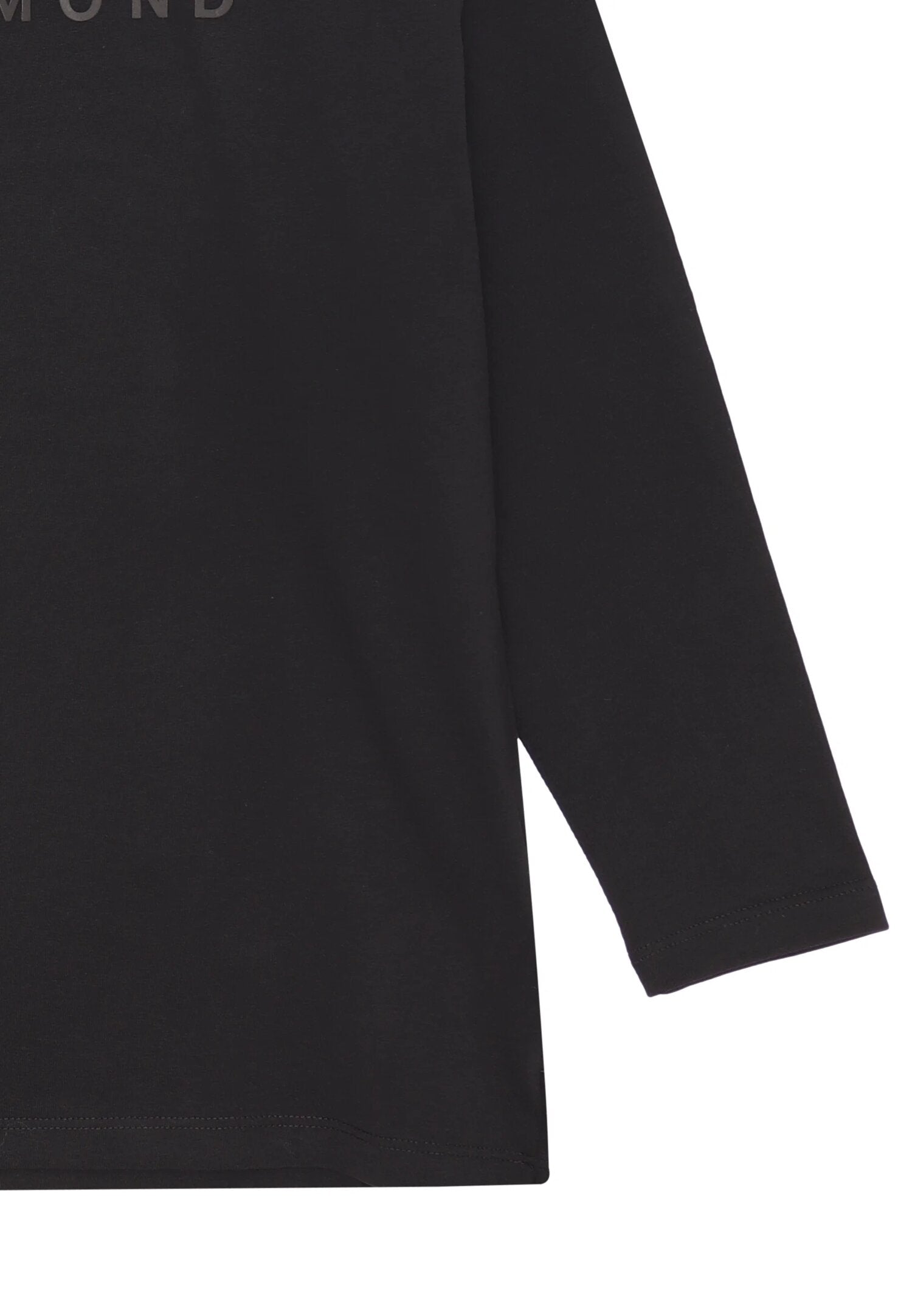 John Richmond T Shirt Nero Bambino Basica In Jersey Maniche Lunghe Scuola AI25