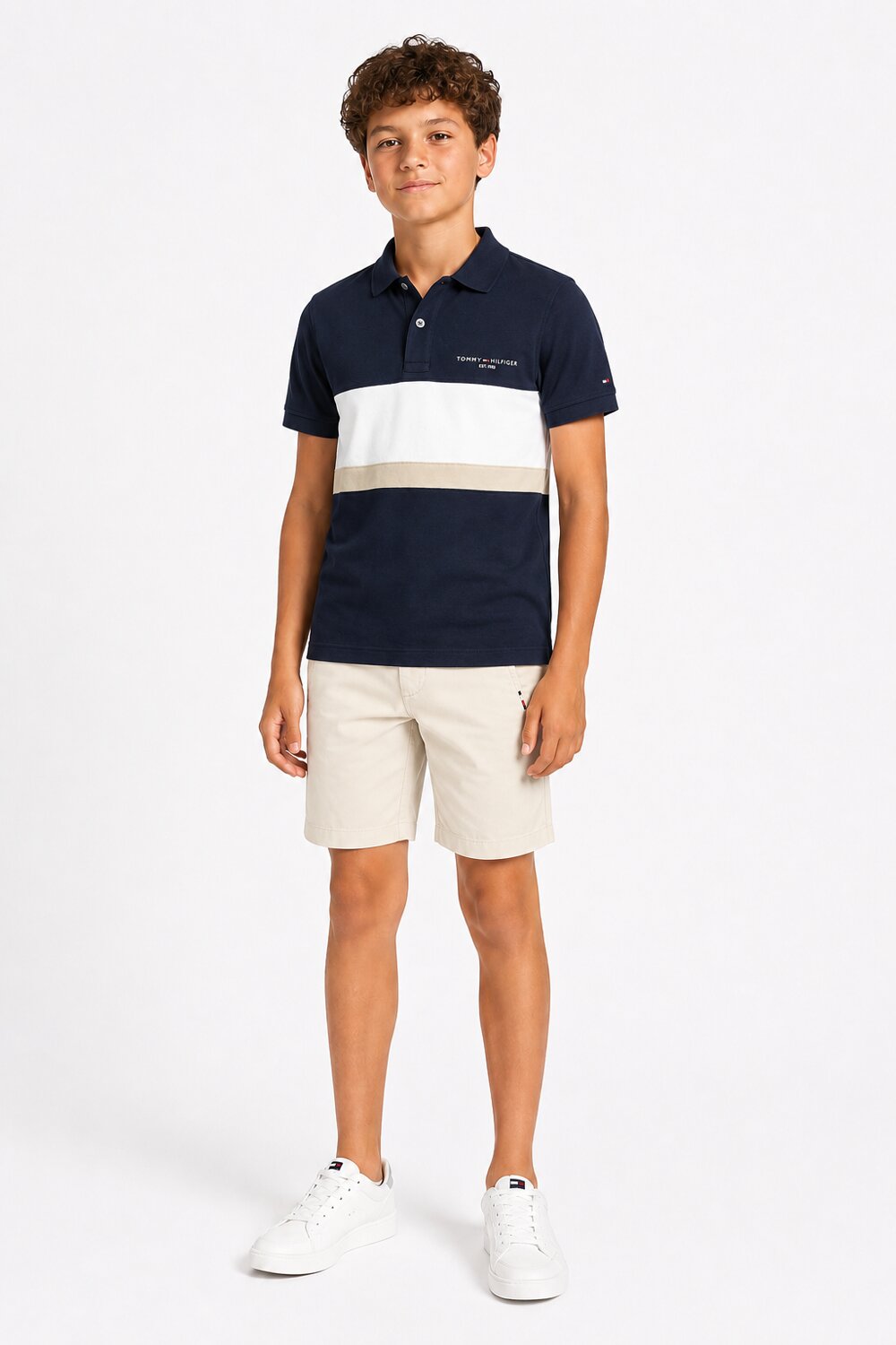 Tommy Hilfiger Polo Blu Piquet Bambino KB0KB10383C1GNEO_