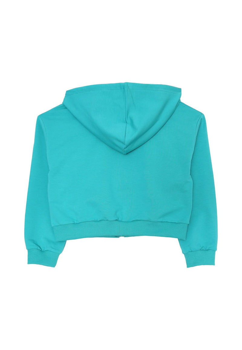 Size Dance Tracksuit Girls Aqua Green 2-16 Years with Crop Jacket and Hood - WATER GREEN | CammarataMode