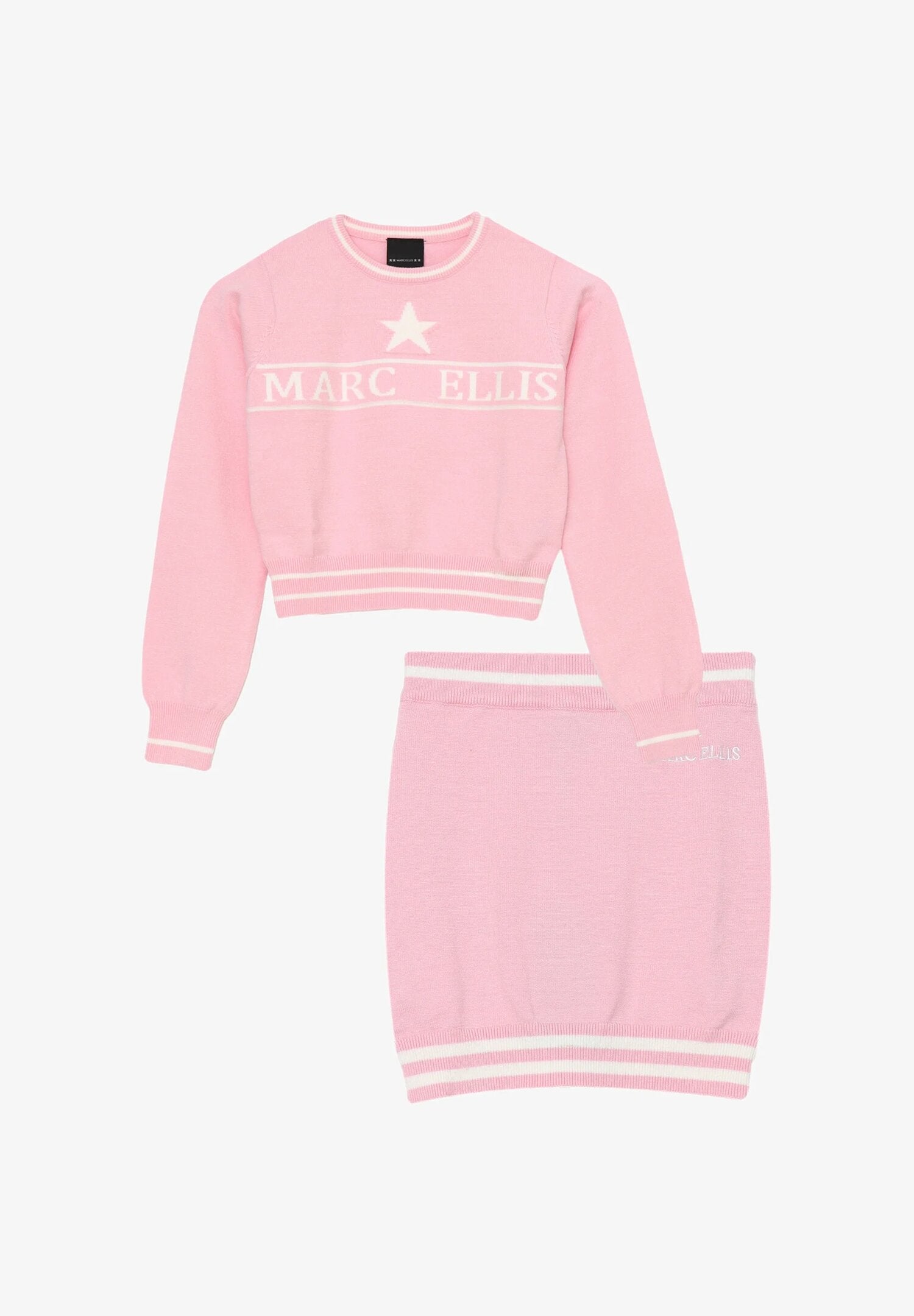 Marc Ellis Completo Rosa Bambina Con Gonna In Maglia Girocollo Elegante AI25