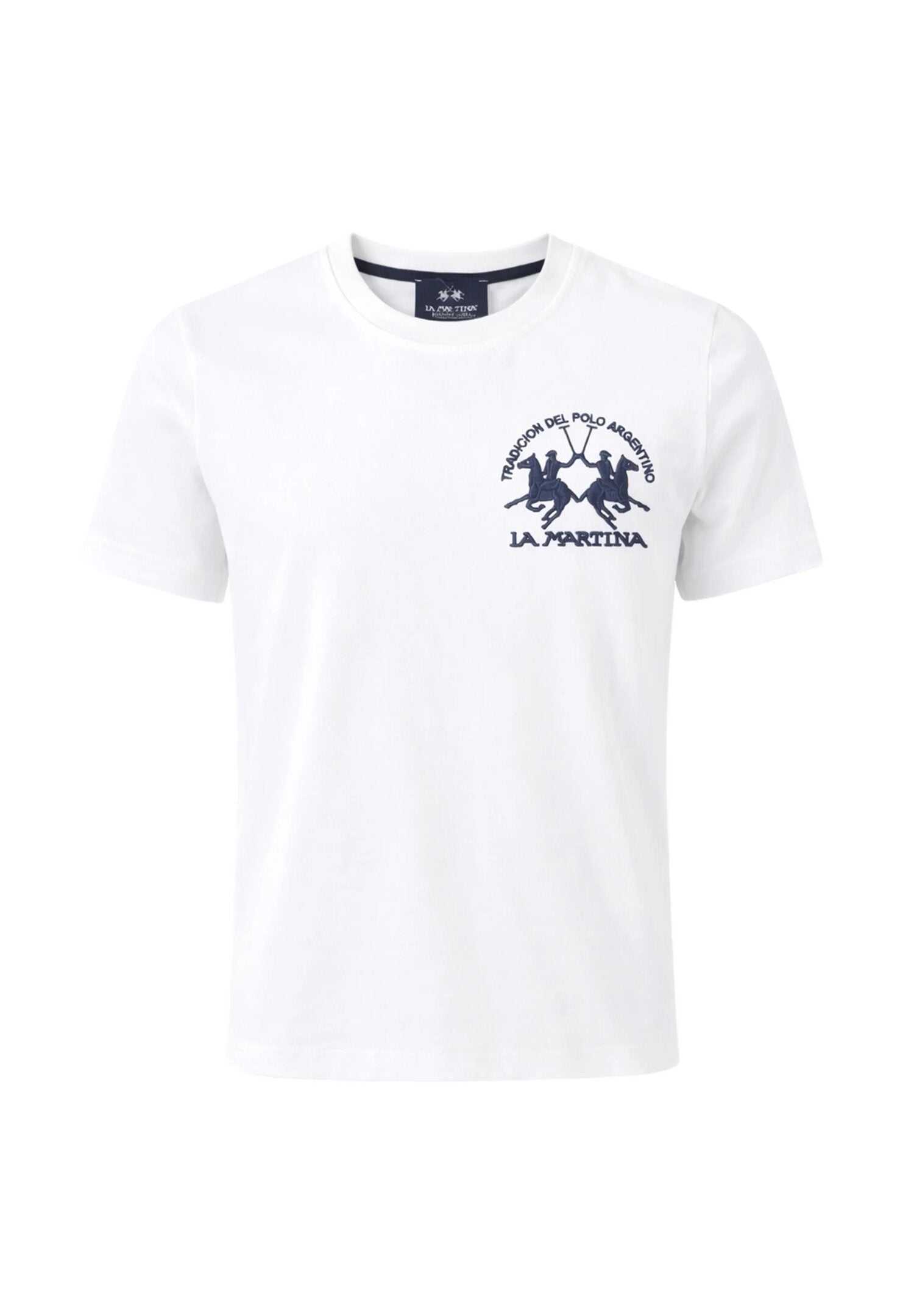 La Martina Completo Con Tshirt Bianca e Bermuda Blu Bambino MAB0035_