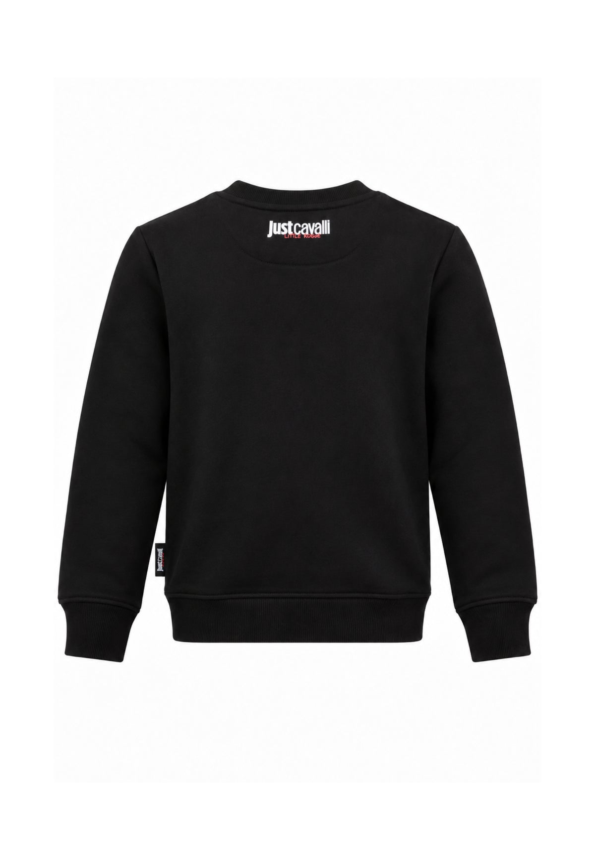 JUST CAVALLI FELPA NERA GIROCOLLO LOGO CENTRALE Bambini e ragazzi JBA26164FE.NE_