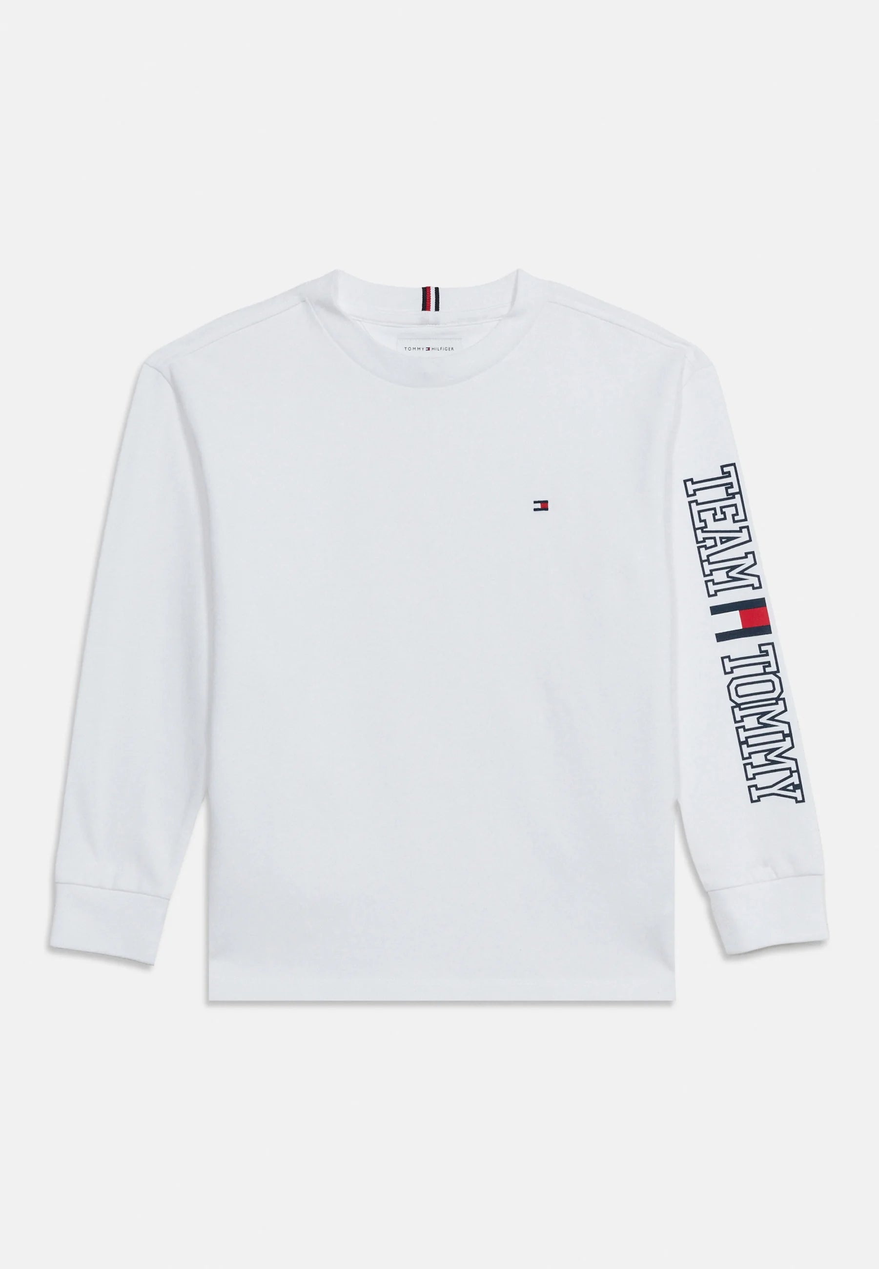 Tshirt bianca maniche lunghe logo sulla manica con polsino Bambini e ragazzi kb0kb10512ybr_