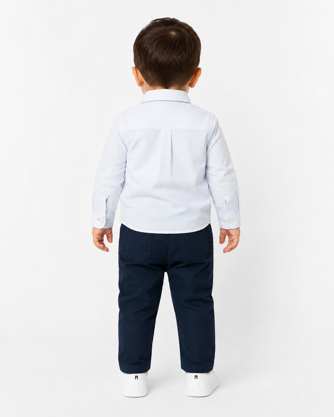 Tommy Hilfiger Completo Camicia Blu Neonato In Cotone Elegante PE26
