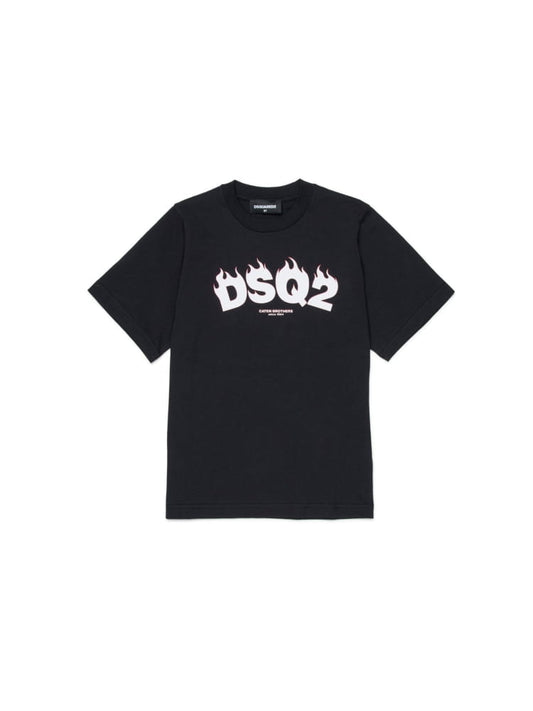 Dsquared t-shirt kids/junior con logo dsq2 in cotone nero Bambino