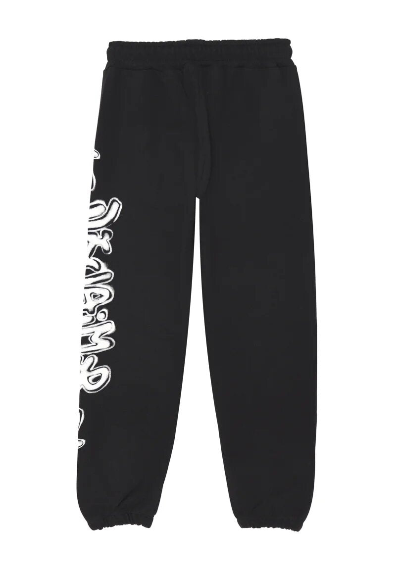 Disclaimer pantaloni sportivi bambino neri cotone inverno stampa laterale