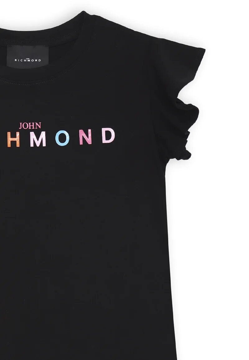 John Richmond abito nero bambina con maniche volant - NERO | CammarataMode