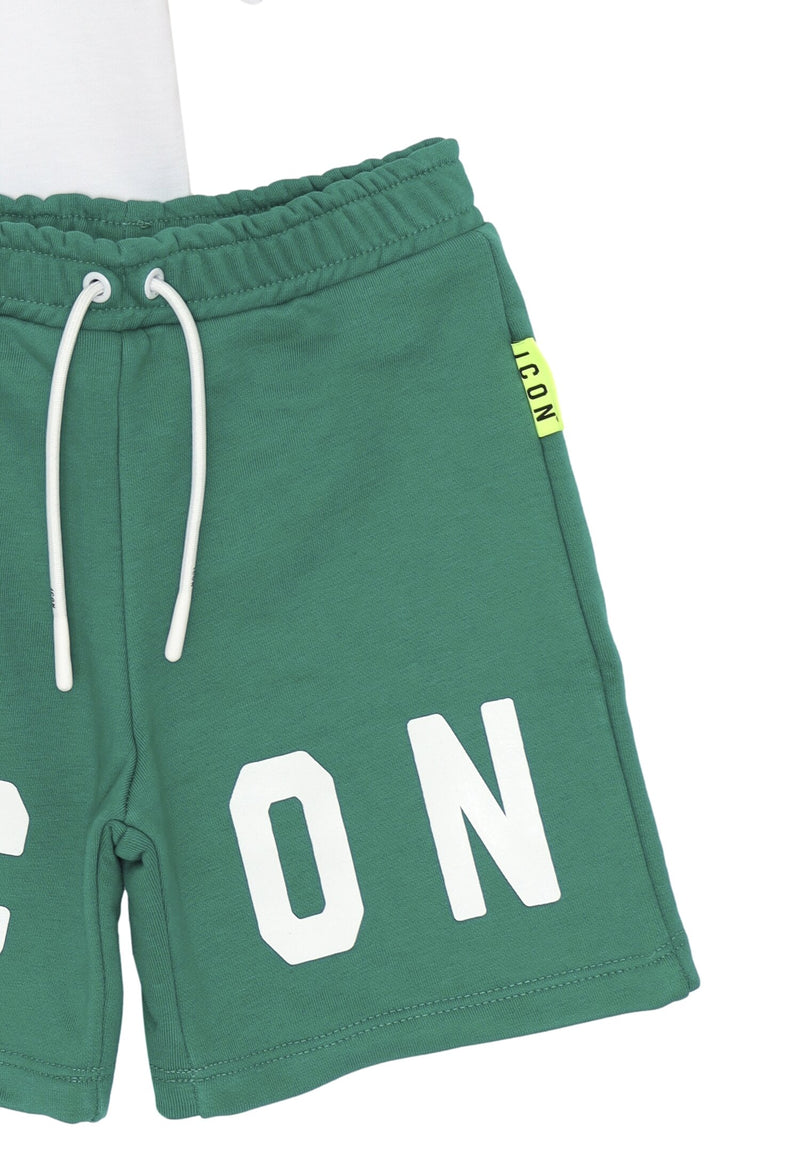 ICON complete green baby 12 months 4 years cotton white print - GREEN | CammarataMode