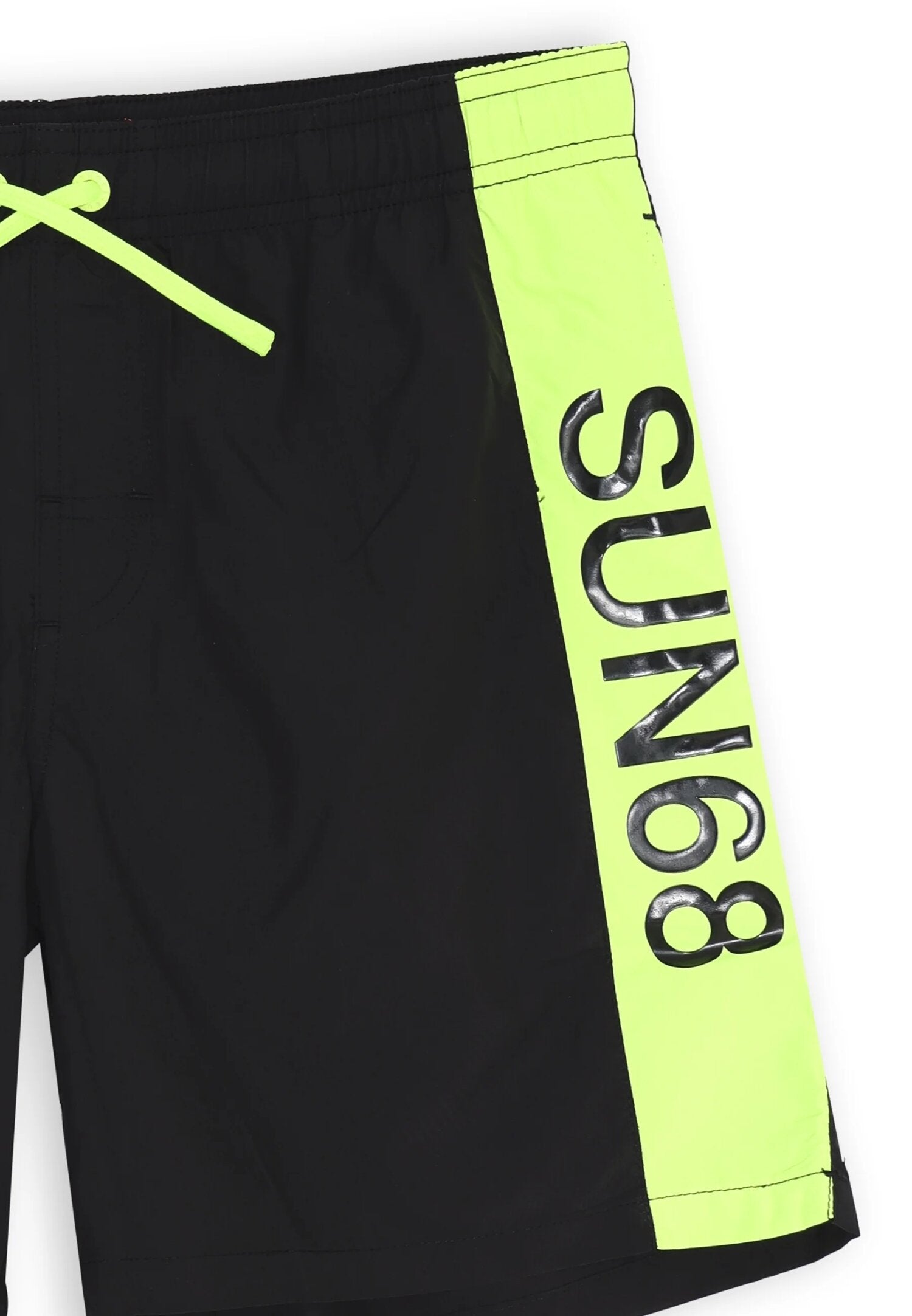 Sun68 costume nero con fascia laterale lime fluo e stampa SUN68 | CammarataMode