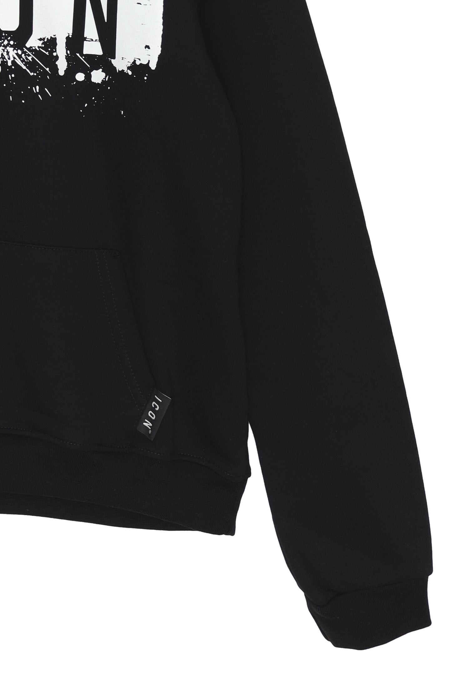 Icon Felpa Nero Bambino In Cotone Con Cappuccio Autunnale AI25