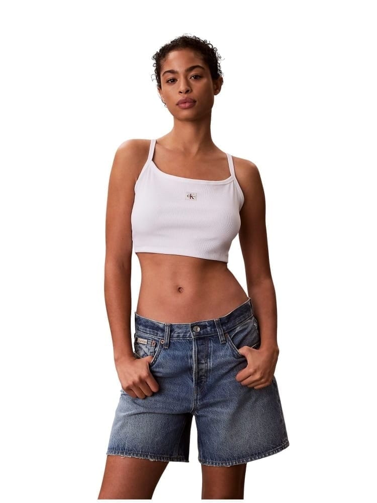 Calvin Klein top bianco donna mini logo