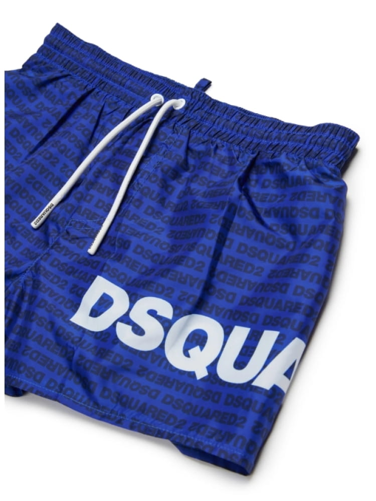 Dsquared costume da bagno kids/junior blu con logo Bambino