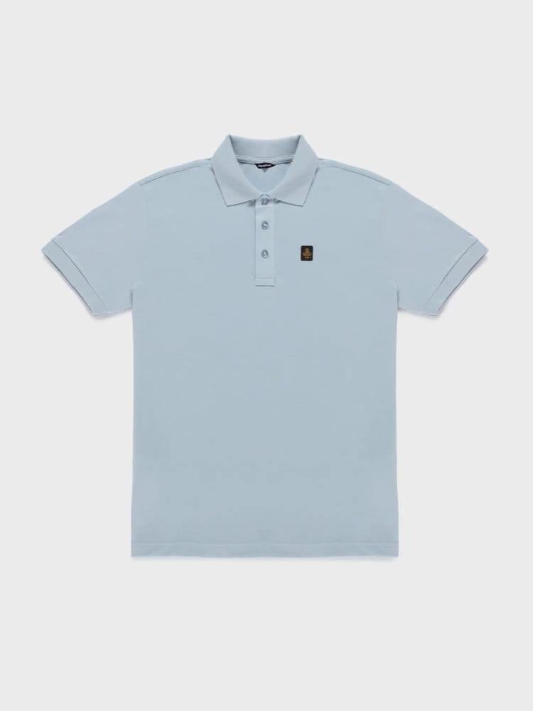 Refrigiwear polo celeste polvere uomo mini logo