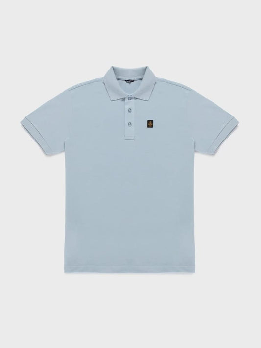 Refrigiwear polo celeste polvere uomo mini logo