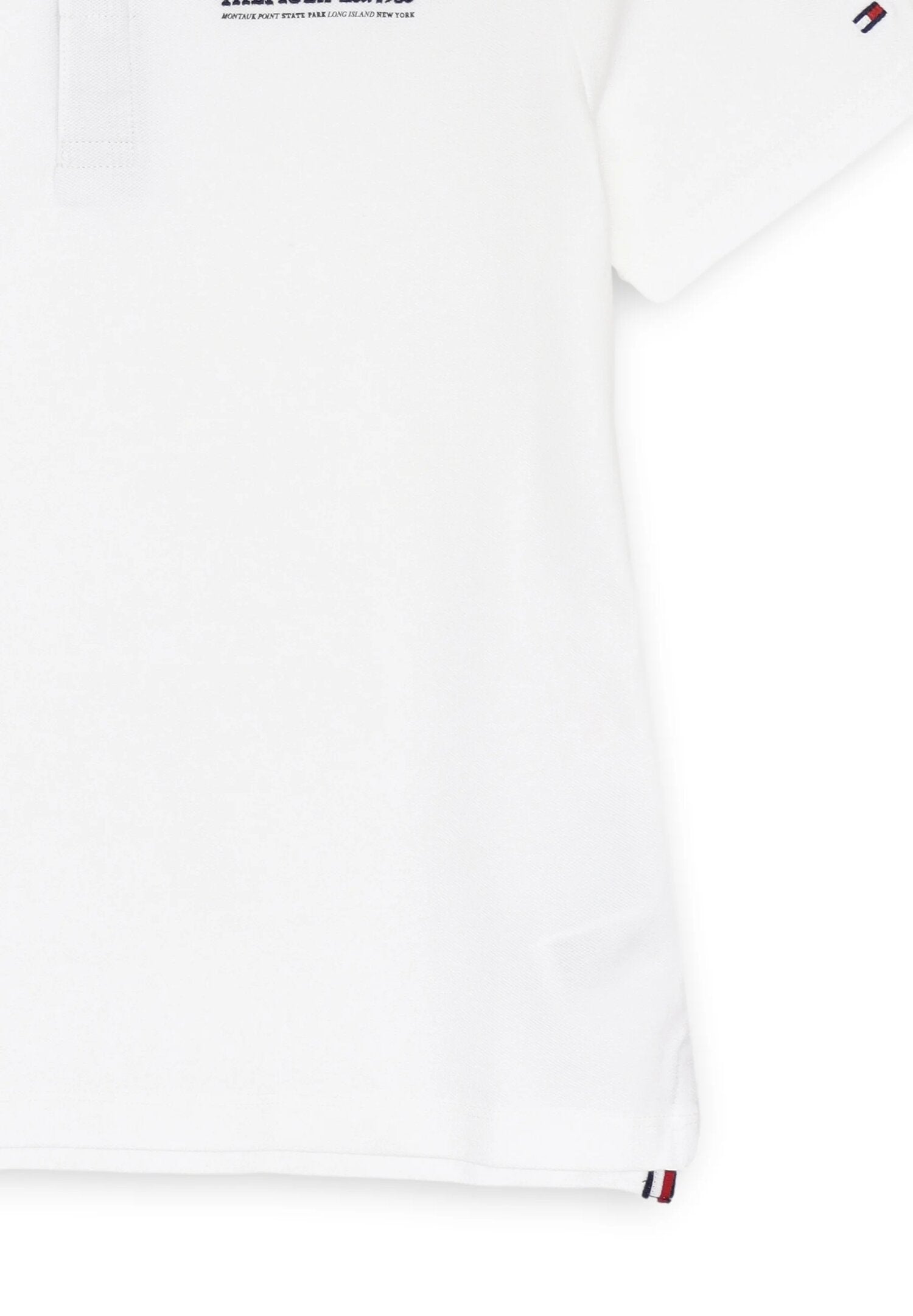 Polo bianca bambino Tommy Hilfiger con colletto panna e ricamo | CammarataMode