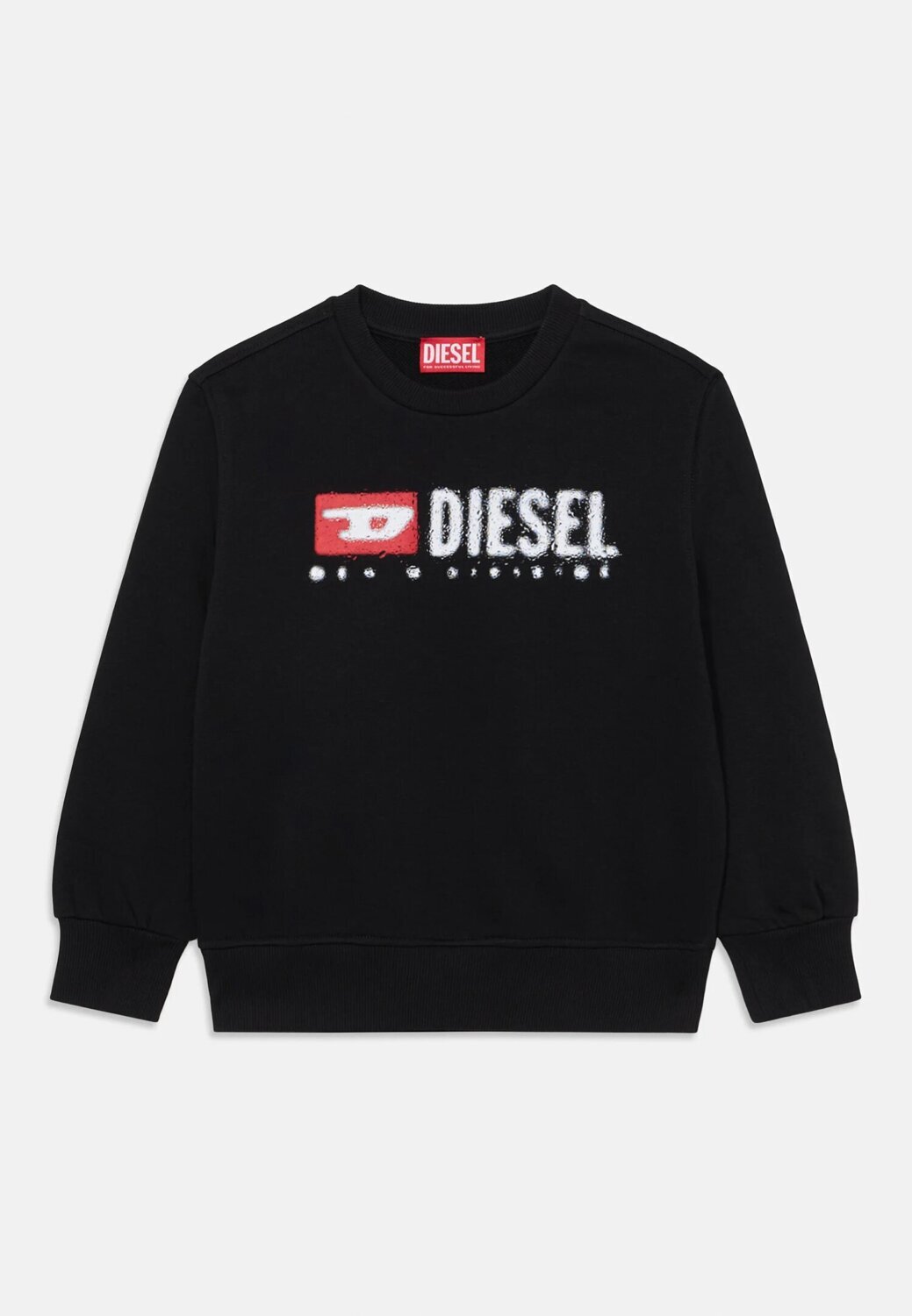Diesel felpa bambino ragazzo nera girocollo cotone logo stampato