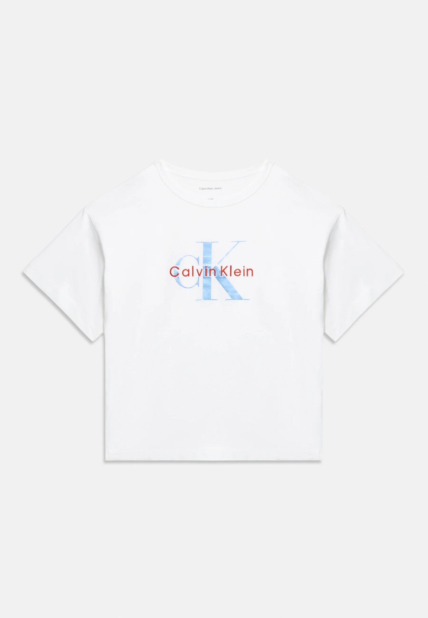 Calvin Klein Tshirt Bianca Con Logo Colorato Bambina LVCKSJA20GYAF_
