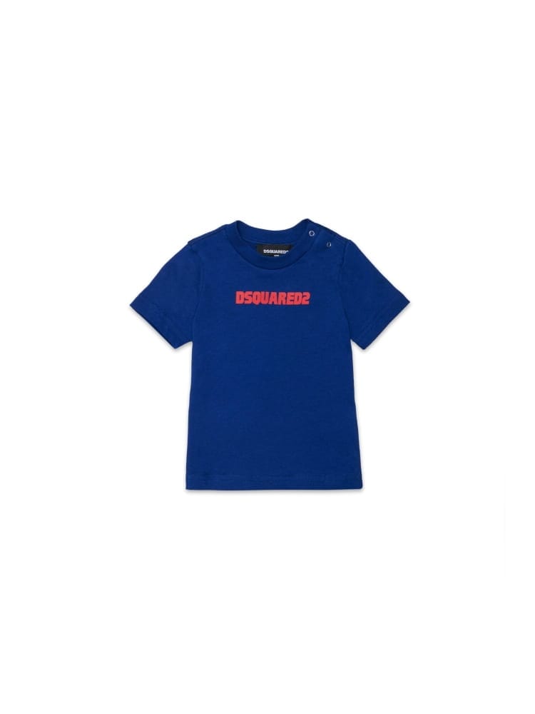 Dsquared t-shirt infant in cotone bluette con logo Bambino