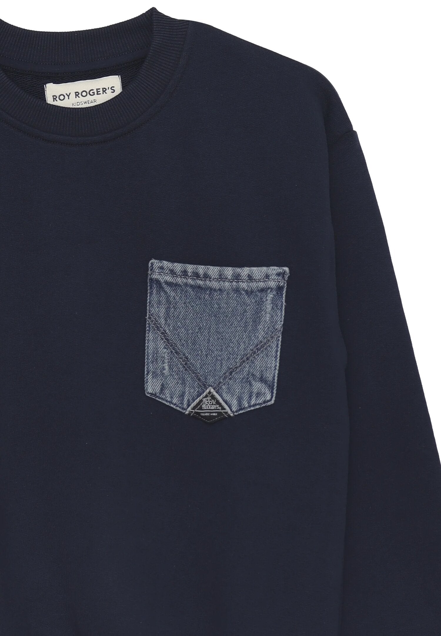 Roy Rogers felpa bambino 2-16 anni blu scuro in cotone con taschino