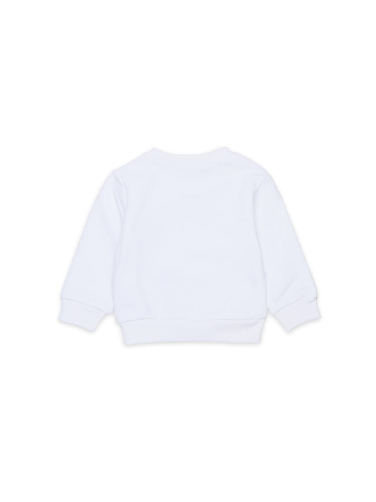 Dsquared felpa infant in cotone bianco con stampa logo Bambino