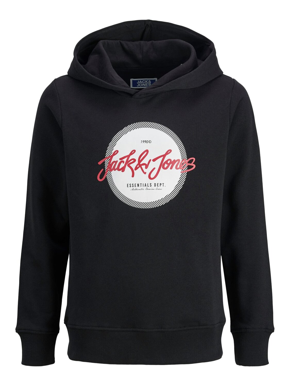 Jack & Jones Junior Felpa Nero Bambino Grafica In Cotone Con Cappuccio Scuola