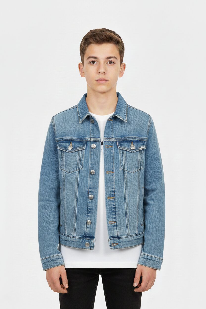 Calvin Klein Giacca Jeans Chiaro Bambino Con Bottoni Primaverile PE26