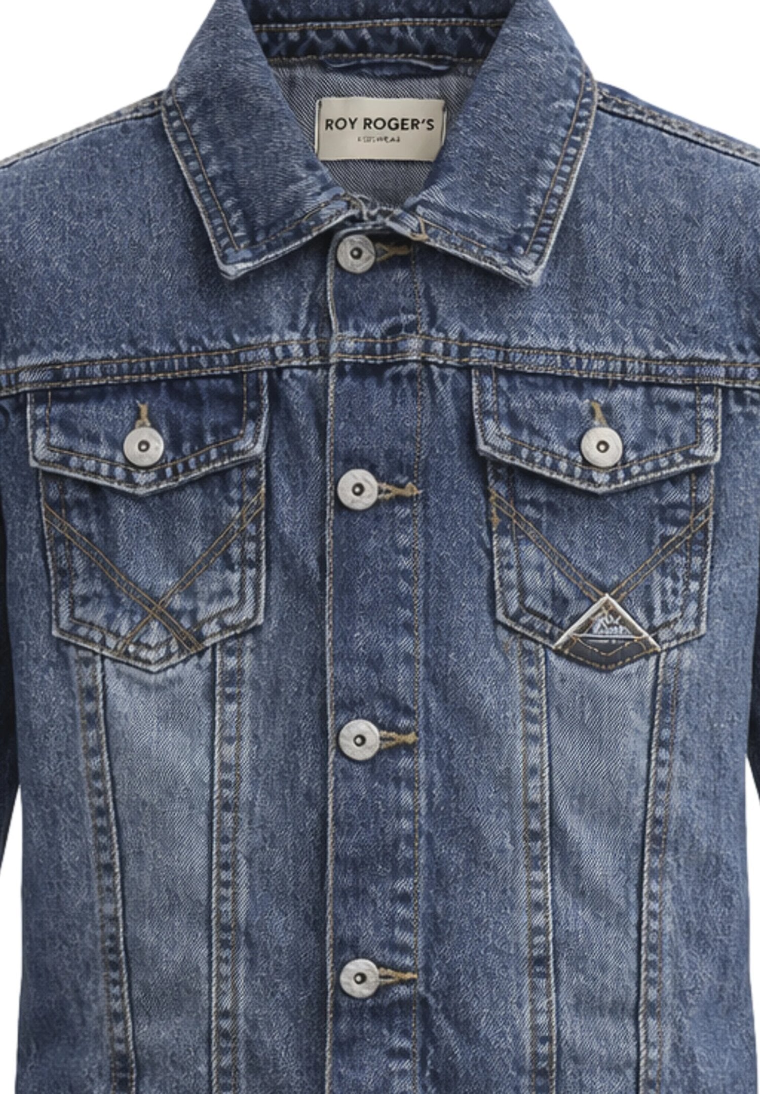 Roy Roger's Giubotto In Jeans Con Logo Sul Taschino Bambino RG110_