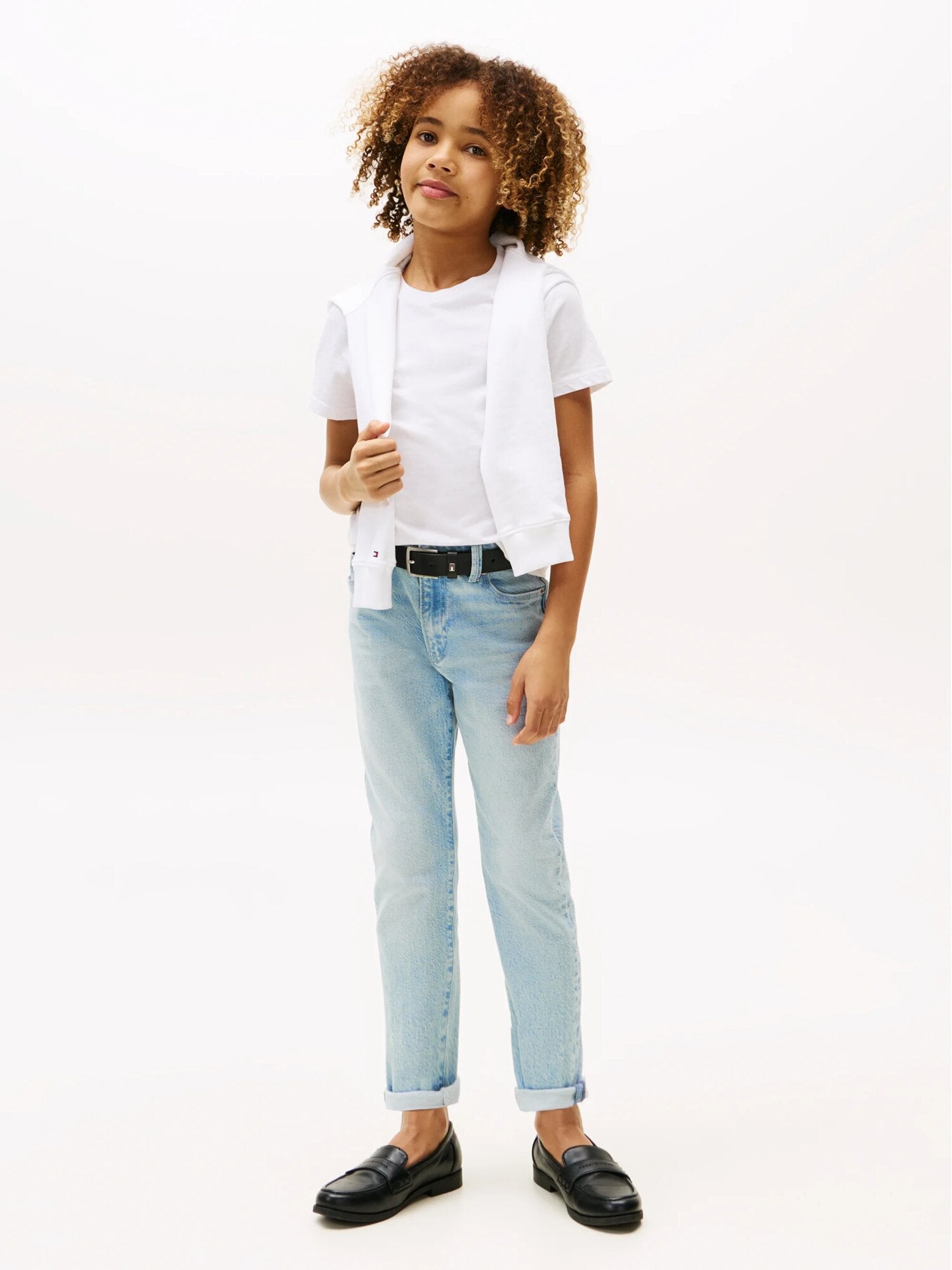 Tommy Hilfiger Tshirt Bianca Basic Ragazzo Maniche Corte Quotidiano PE26