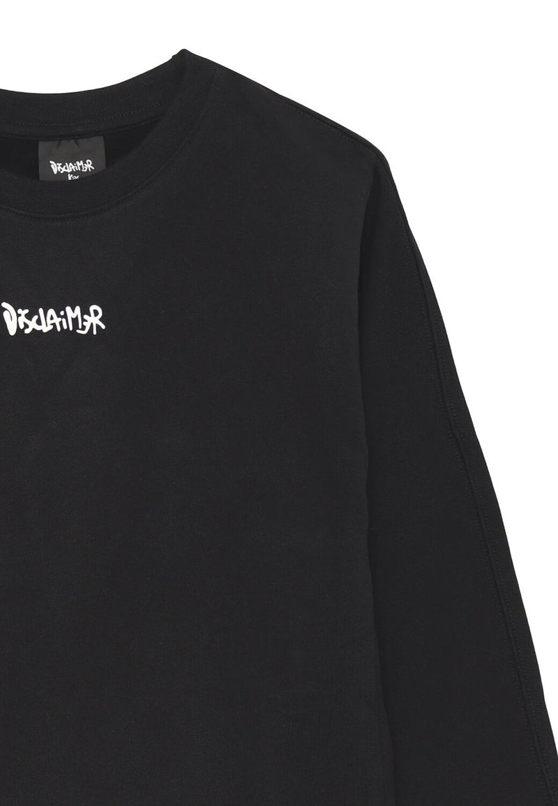 Disclaimer felpa bambino nera cotone inverno logo ricamato - NERO | CammarataMode