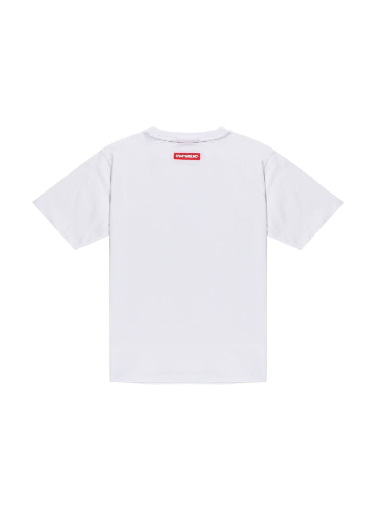 Sprayground t-shirt kids/junior in cotone bianco con stampa bocca di squalo