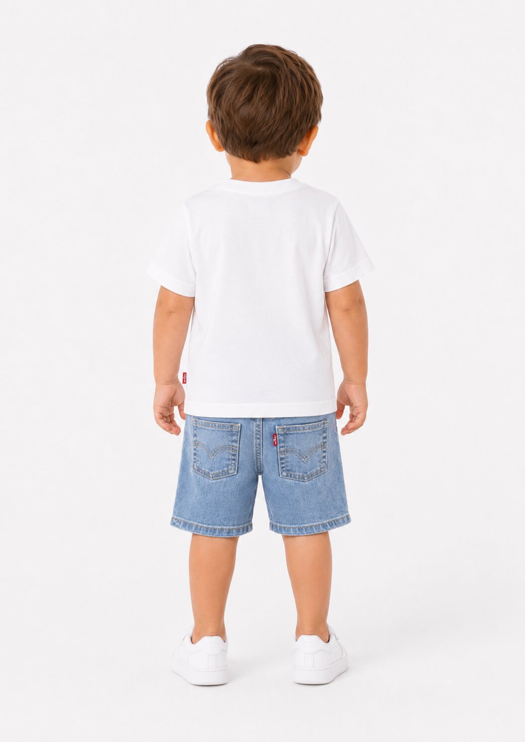 Levi's Completo Bianco Con Tshirt e Bermuda Neonato 6EP622-W1T_