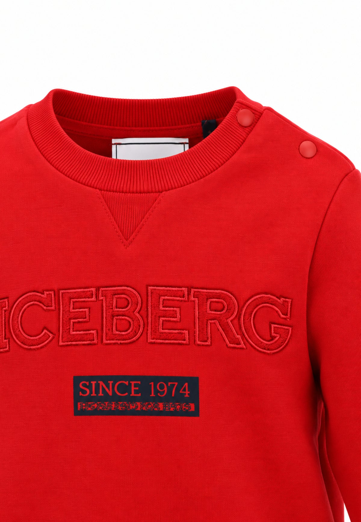 ICEBERGS FELPA ROSSA CON LOGO TONO SU TONO Bambini e ragazzi MFICE7317B.RO_