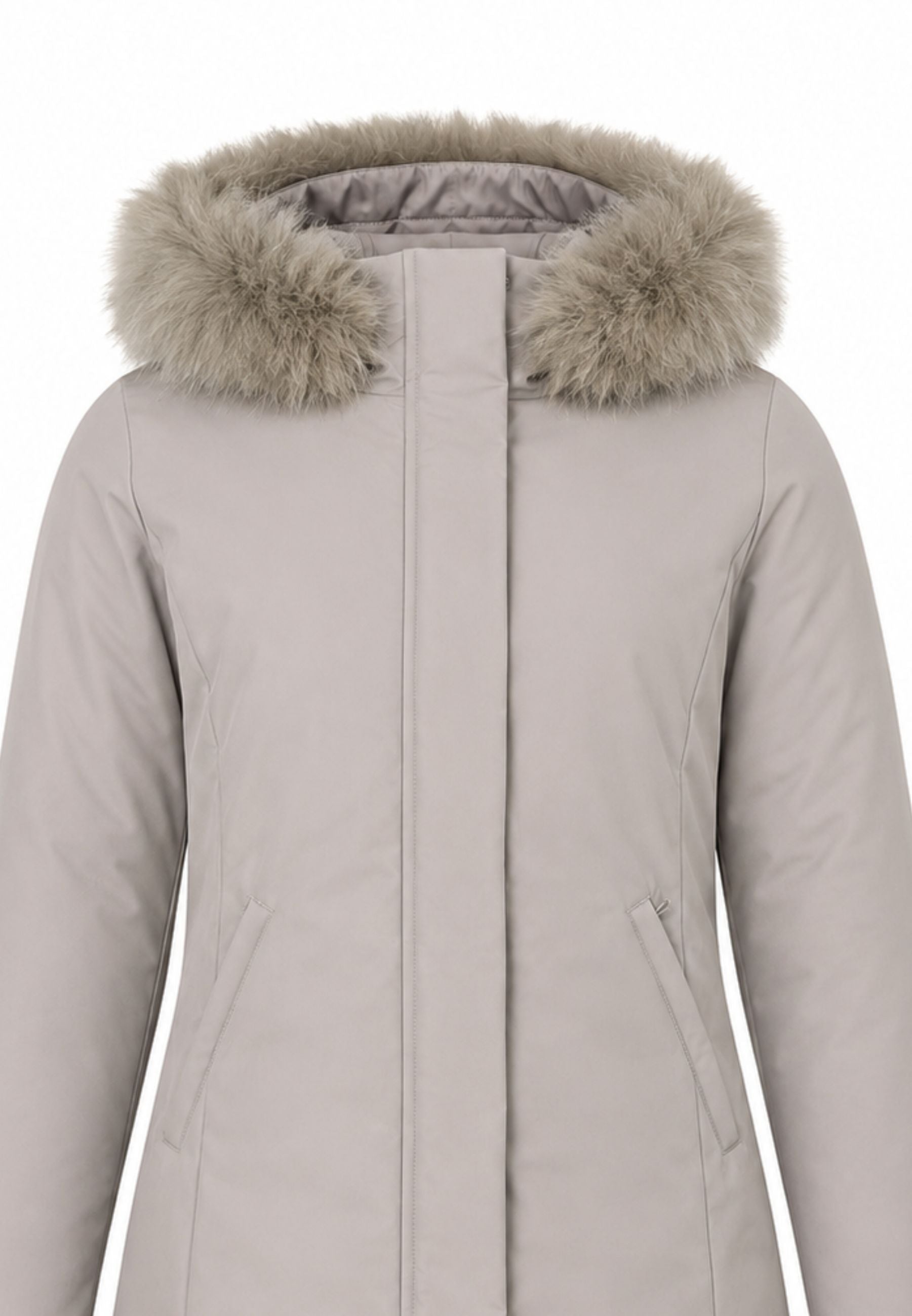 Bomboogie GIUBBOTTO BEIGE CON CAPPUCCIO E PELLICCIA VERA Bambine e ragazze CG 583V T ACR 6.BEIGE_
