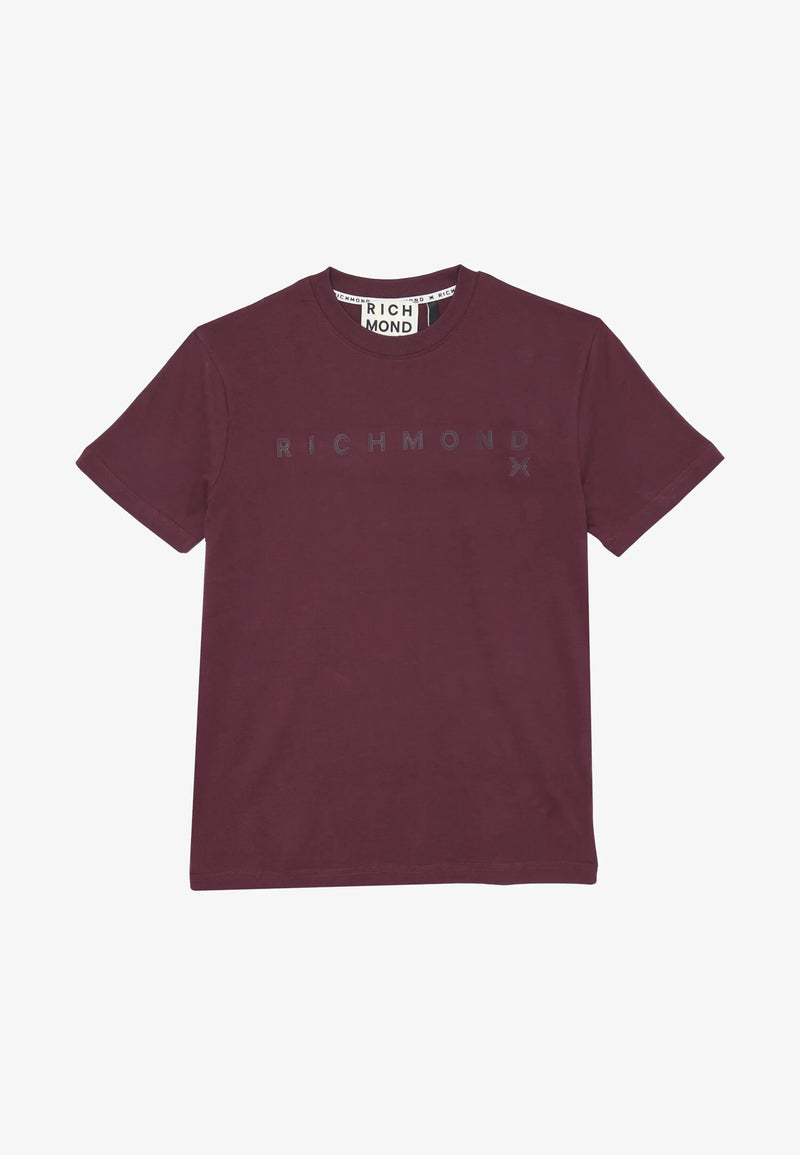 John Richmond t-shirt uomo berry in cotone con logo stampato - BORDÒ | CammarataMode