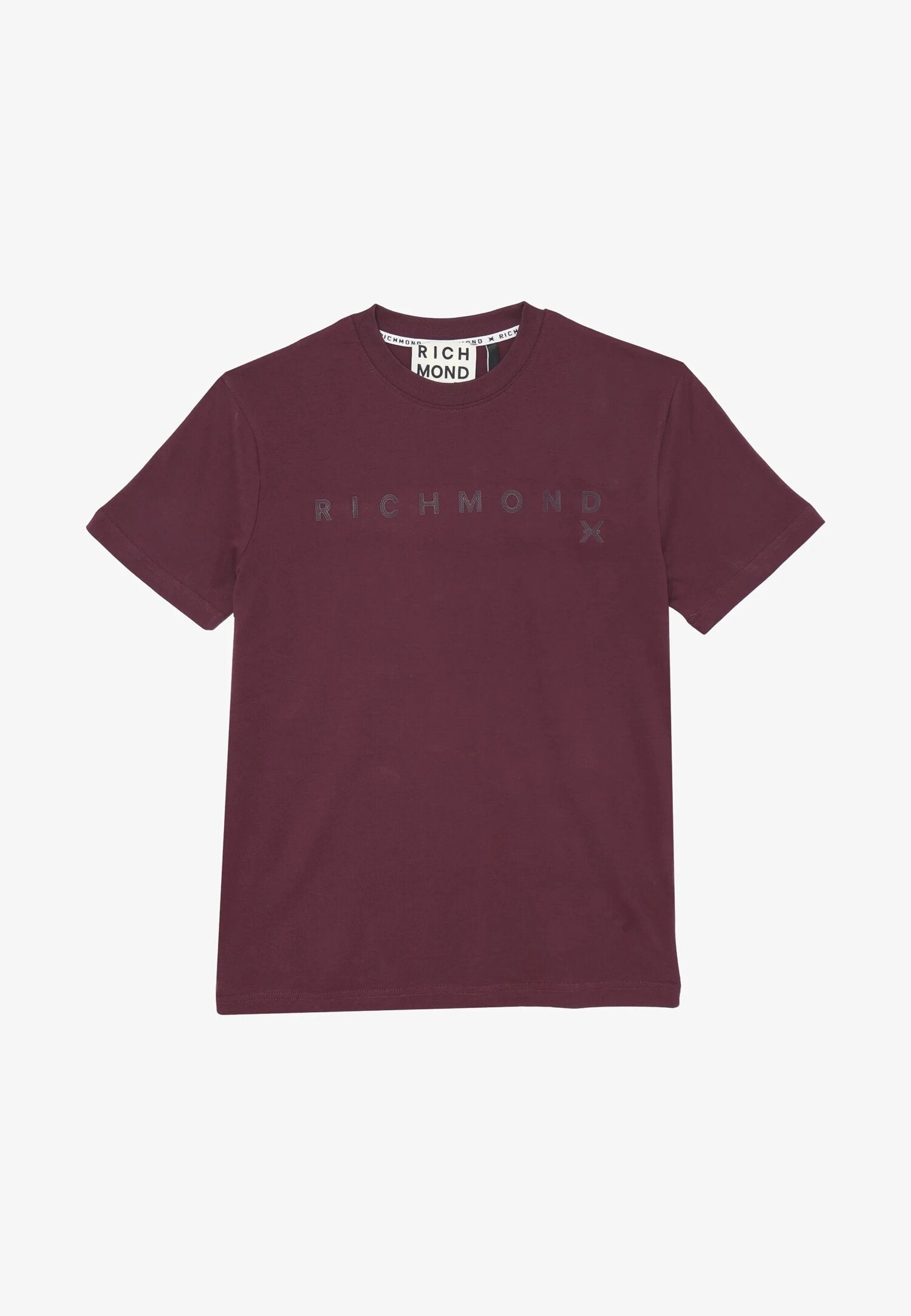 John Richmond t Shirt Bordeaux Uomo Basic In Jersey Maniche Corte Quotidiano