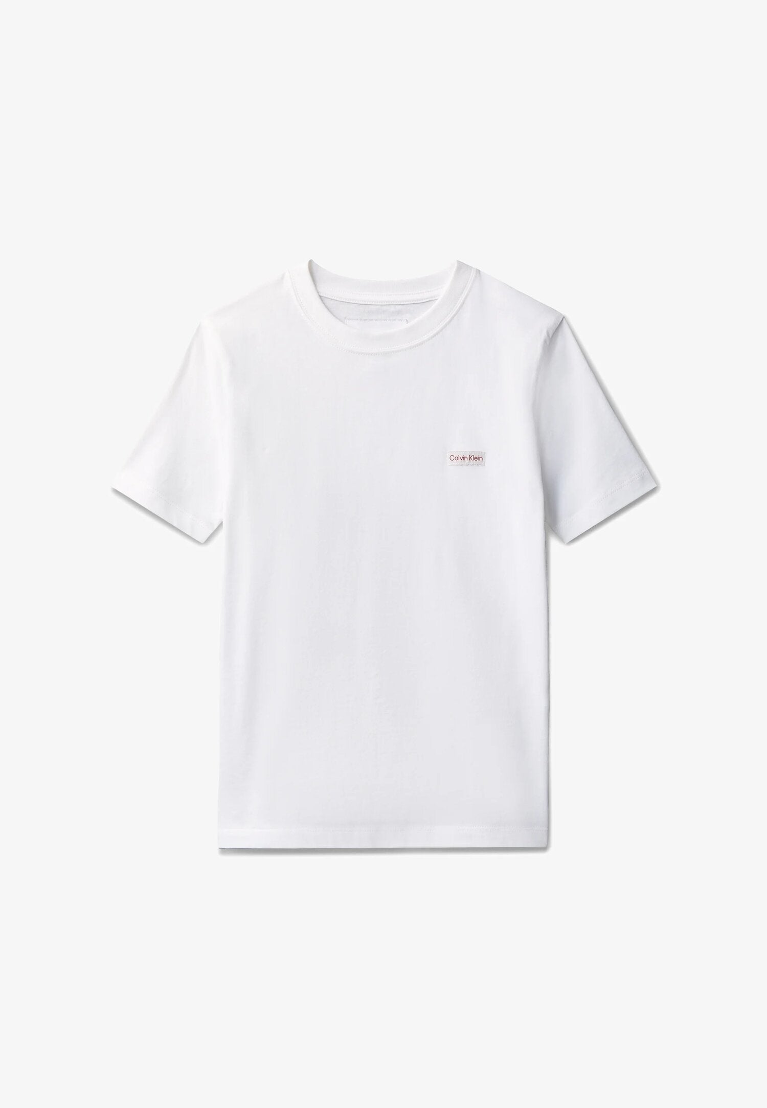 Calvin Klein Tshirt Bianca Con Logo Patch Piccolo Bambino LVCKSJA08BYAF_