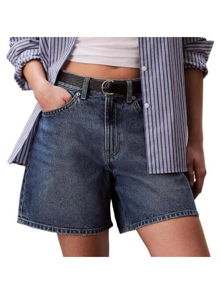 Calvin Klein shorts in denim donna logo sul retro